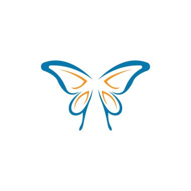 Kelebek simgesi logo tasarımı konsept şablon çizim vektörü