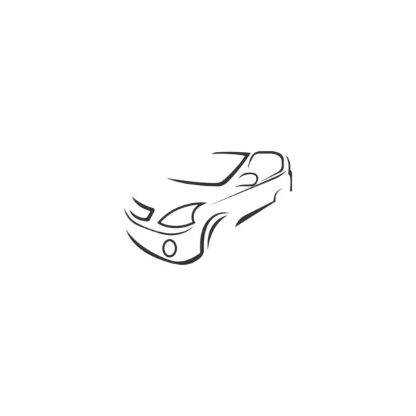 Araba Simgesi Logo Tasarımı Konsept Çizim Vektörü — Stok Vektör