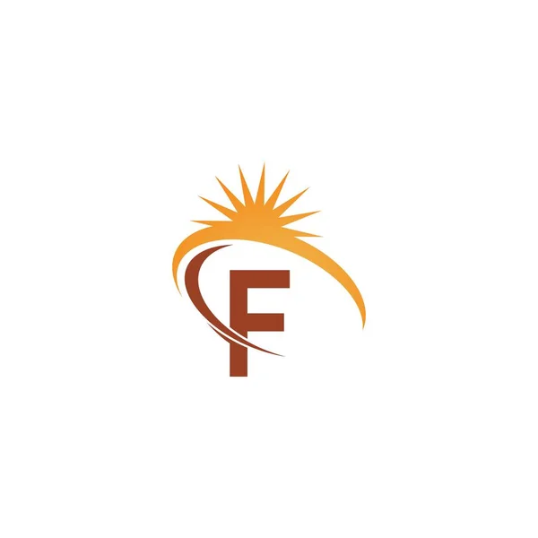 Letter Sun Ray Icon Logo Design Template Illustration Vector — 스톡 벡터
