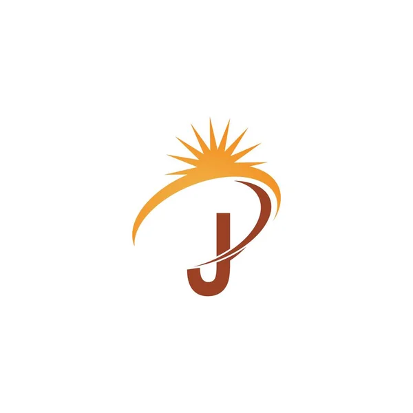 Letter Sun Ray Icon Logo Design Template Illustration Vector — Image vectorielle