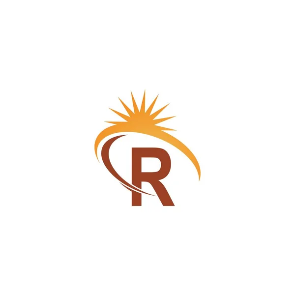 Letter Sun Ray Icon Logo Design Template Illustration Vector — Archivo Imágenes Vectoriales