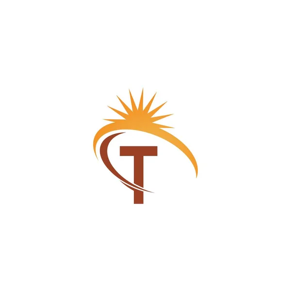 Letter Sun Ray Icon Logo Design Template Illustration Vector — Stok Vektör