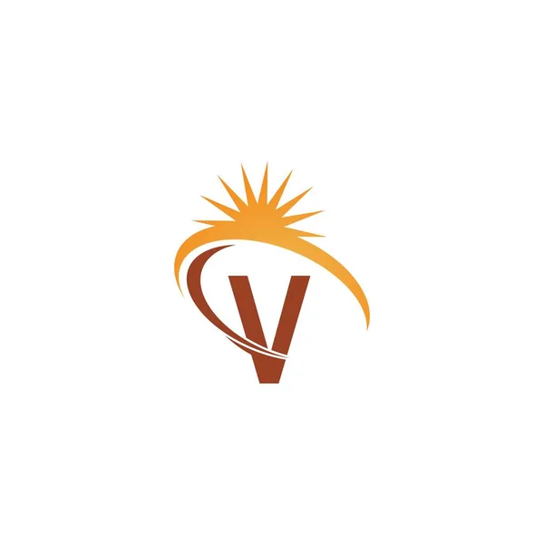 Letter Sun Ray Icon Logo Design Template Illustration Vector — Stock Vector