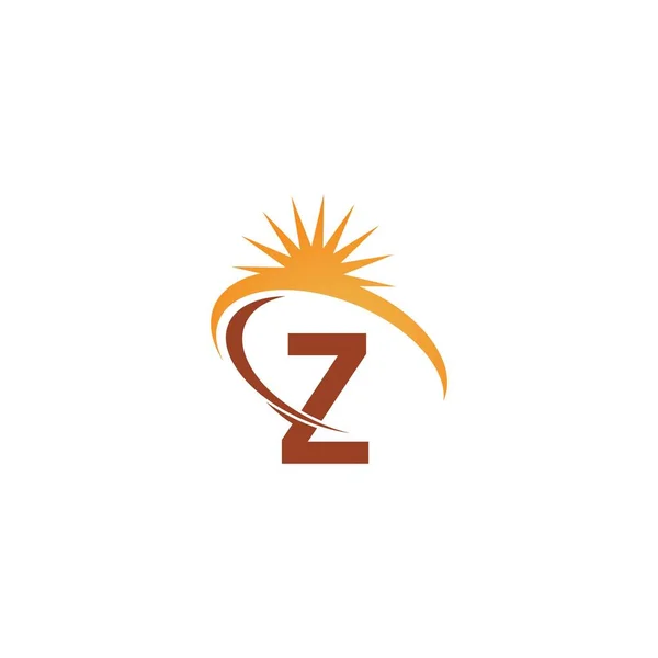 Letter Sun Ray Icon Logo Design Template Illustration Vector — Stok Vektör