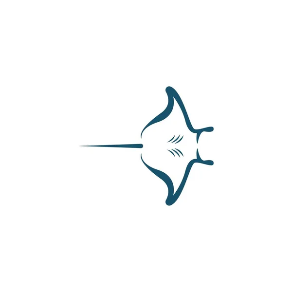 Stingray Icon Logo Design Concept Template Illustrtation Vector — Vetor de Stock