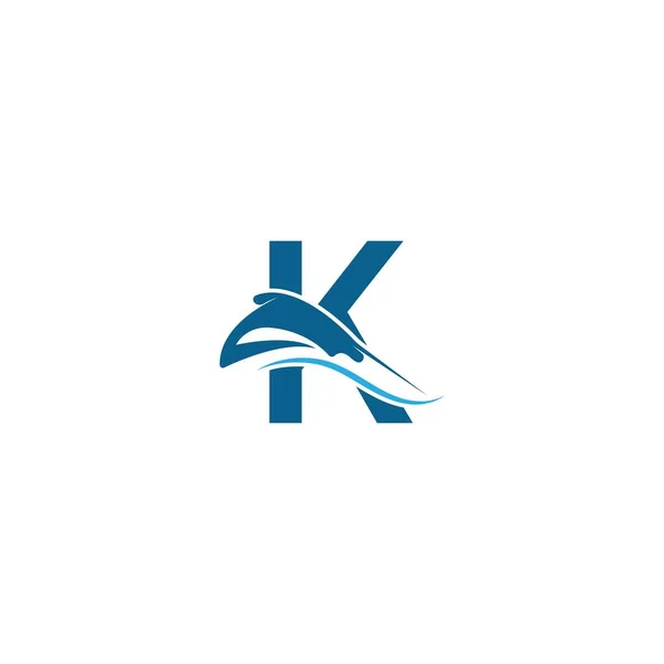 Buchstabe Mit Stachelrochen Symbol Logo Vorlage Illustrationsvektor — Stockvektor
