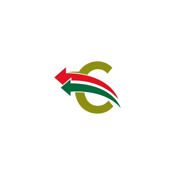 Doubel Arrow Front Letter Icon Logo Design Template Illustration Vector — Stock Vector