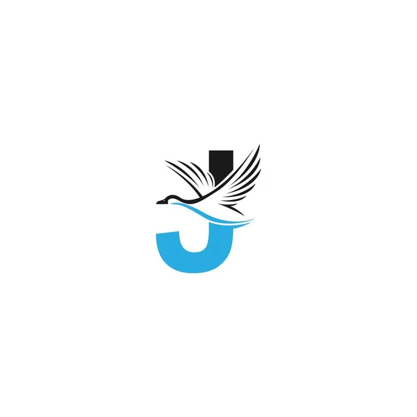 Letra Con Pato Icono Logotipo Diseño Ilustración Vector — Vector de stock