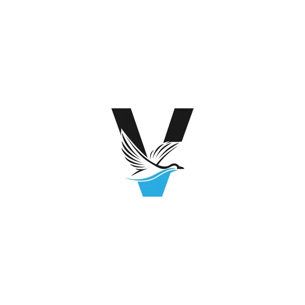 字母V与鸭图标标识设计说明向量 — 图库矢量图片