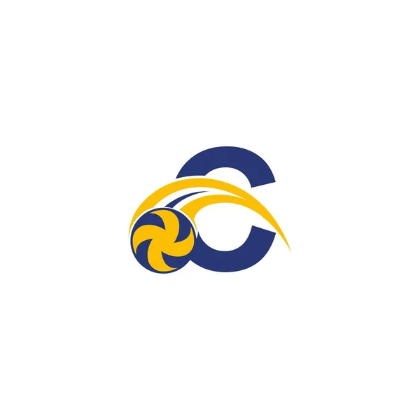 Літера Розбиттям Іконок Волейбольного Яча Логотип Дизайн Шаблон Ілюстрація — стоковий вектор