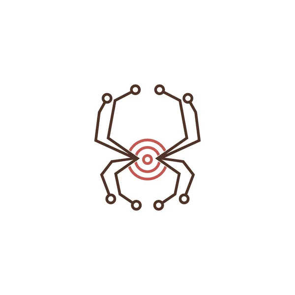 Aranha Logotipo Ícone Design Conceito Modelo Ilustração Vetor — Vetor de Stock