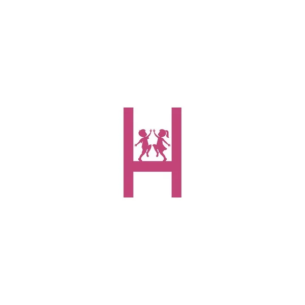 Buchstabe Und Kinder Symbol Logo Design Vektor Vorlage — Stockvektor