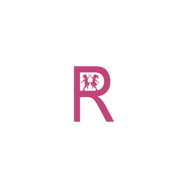 Buchstabe Und Kinder Symbol Logo Design Vektor Vorlage — Stockvektor