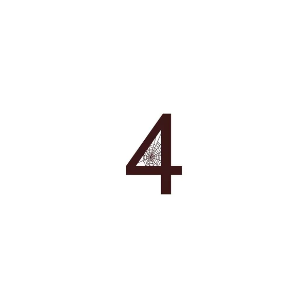 Numero Con Ragno Web Icon Design Modello Vettoriale Illustrazione — Vettoriale Stock