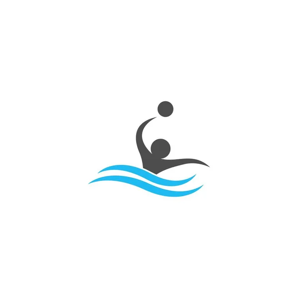 Su sporu simgesi logo tasarımı vektör şablonu çizimi