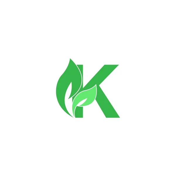 字母K图标叶形图设计概念向量 — 图库矢量图片