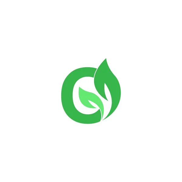 Lettera Logo Foglia Icona Concetto Progettazione Vettore — Vettoriale Stock