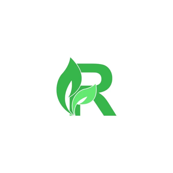 Rのロゴの葉のアイコンデザインコンセプトベクトル — ストックベクタ