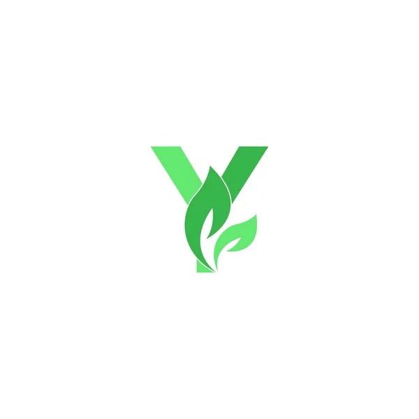 Scrisoare Logo Frunze Icon Design Concept Vector — Vector de stoc