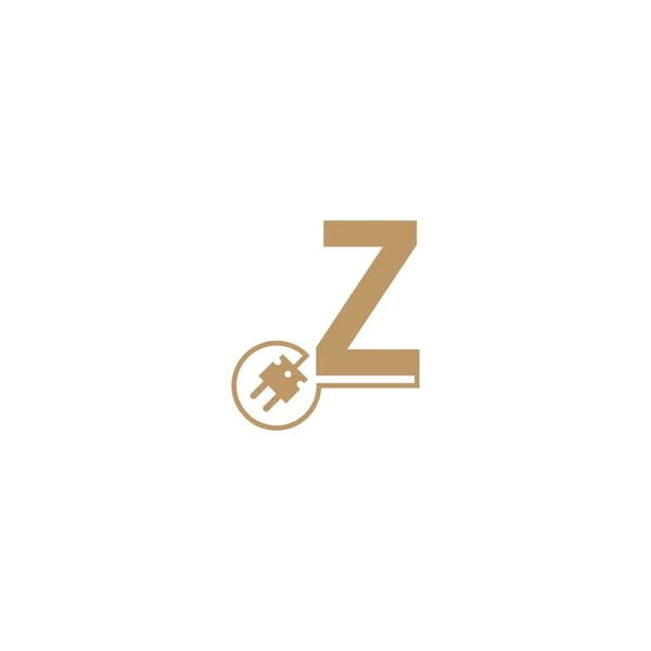 Power Cable Forming Letter Logo Icon Template Vector —  Vetores de Stock