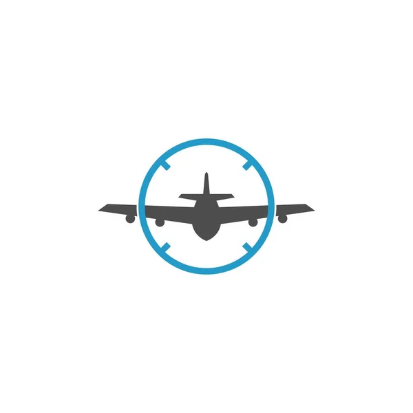 Templat Gambar Vektor Logo Plane Icon - Stok Vektor