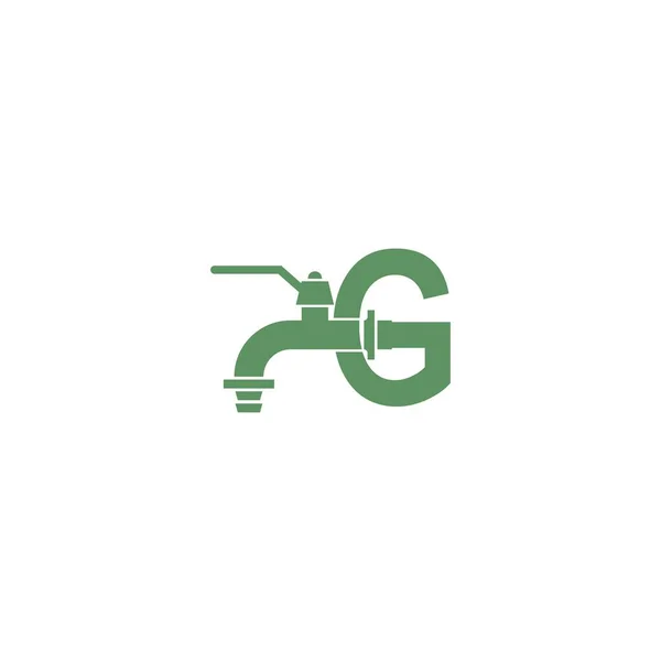 Εικονίδιο Βρύσης Γράμμα Λογότυπο Σχεδιασμό Διανυσματικό Πρότυπο — Διανυσματικό Αρχείο