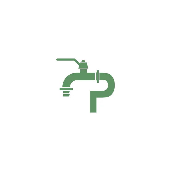 Faucet Icon Letter Logo Design Vector Template — Stock Vector