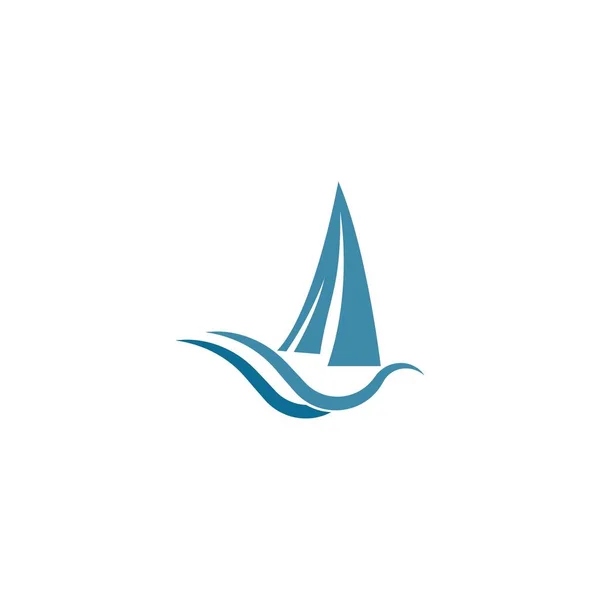 Sailboat Logotipo Ícone Design Vetor Ilustração Modelo — Vetor de Stock