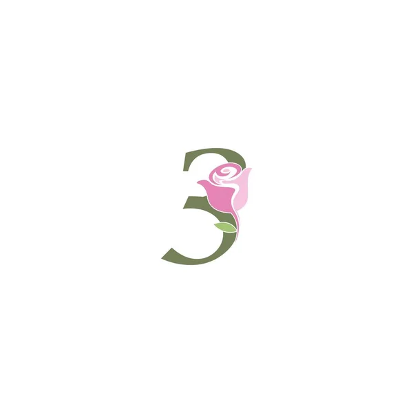 Nummer Mit Rosa Symbol Logo Vektor Vorlage Illustration — Stockvektor