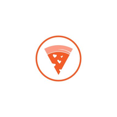 Pizza simgesi logo tasarımı vektör şablonu çizimi