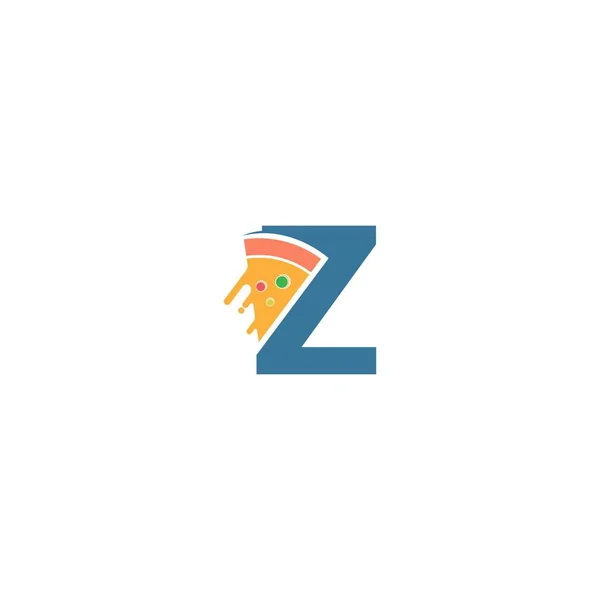 Brev Med Pizza Ikon Logotyp Vektor Mall — Stock vektor