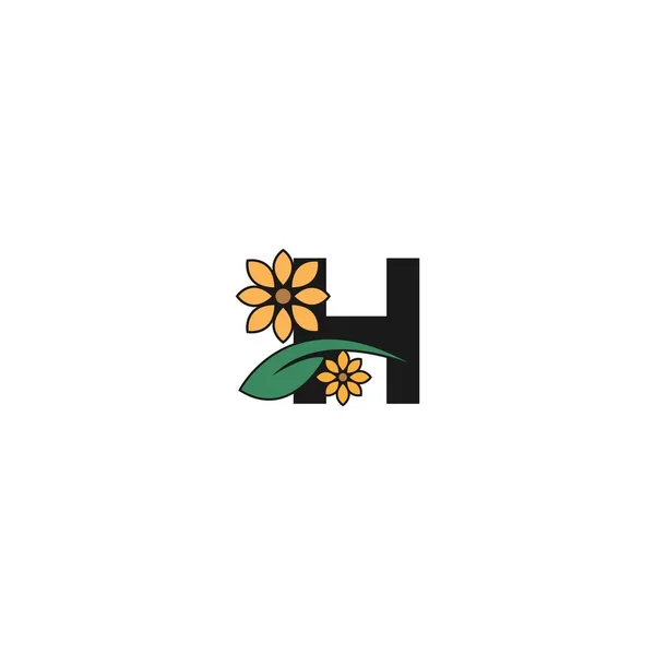 List Logo Ikony Kwiatów Wzór Wektora Projektu — Wektor stockowy