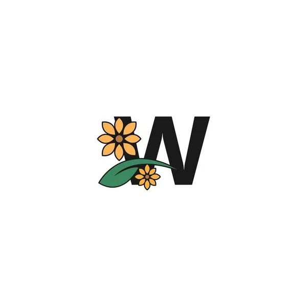 Une Lettre Avec Des Fleurs Icône Logo Conception Vectoriel Modèle — Image vectorielle