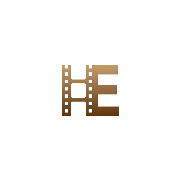 Letter Met Film Strip Pictogram Logo Ontwerp Template Illustratie — Stockvector