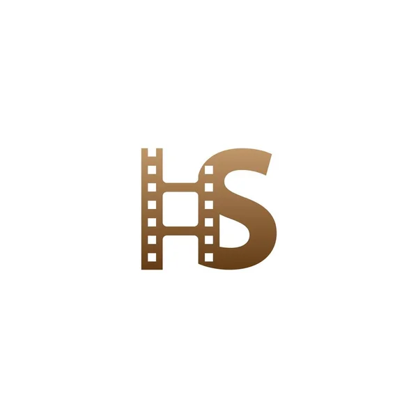 Letter Met Film Strip Pictogram Logo Ontwerp Template Illustratie — Stockvector