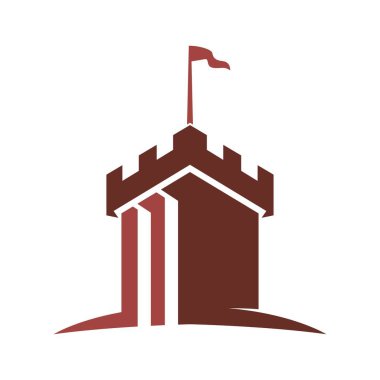 Kale inşa logosu tasarımı illüstrasyonu