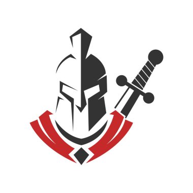 Gladyatör logo resim tasarımı illüstrasyonu