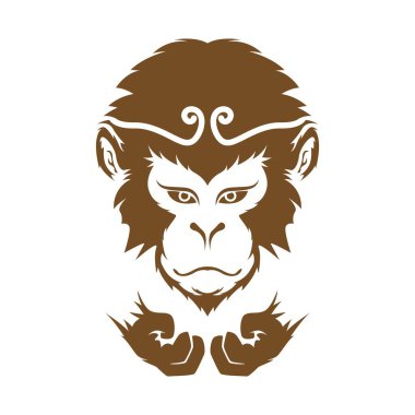 Maymun simgesi resim tasarımı illüstrasyonu