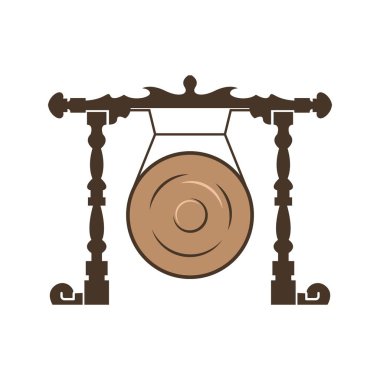 Gamelan geleneksel Endonezya vurmalı enstrüman simgesi tasarımı