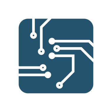Devrelerin tasarım illüstrasyonuna sahip minimal yapay zeka mikroçip simgesi