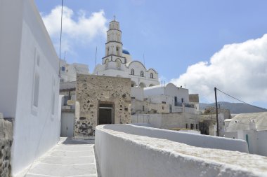 Köy Pyrgos Adası Santorini üzerinde 