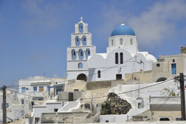 Köy Pyrgos Adası Santorini üzerinde 