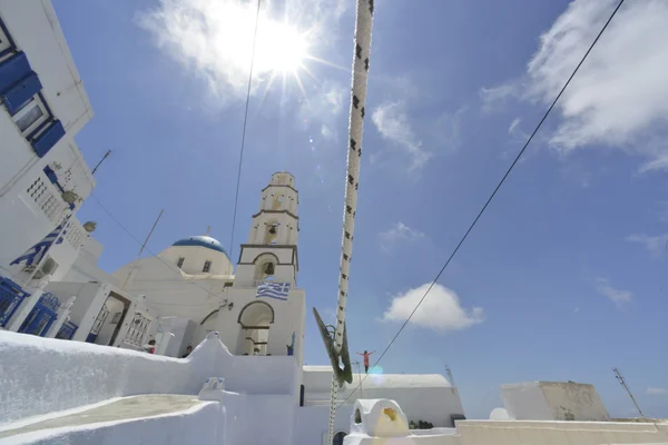 Dorf Pyrgos auf der Insel Santorini — Stockfoto