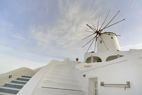 Windmühle oia santorini — Stockfoto