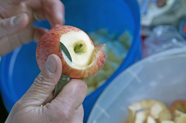 Schillen van een appel — Stockfoto