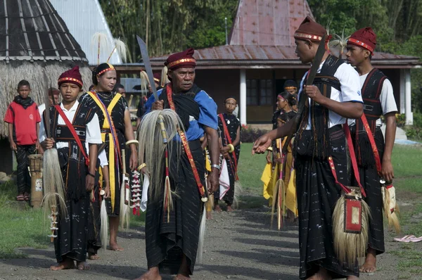 Dancing  in traditional clothes Flores Indonesia — Stock Photo, Image