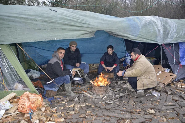 Refugee camp Grande-Synthe in France — Stock Photo, Image