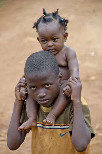 Neidentifikovaný děti, Uganda Afrika — Stock fotografie