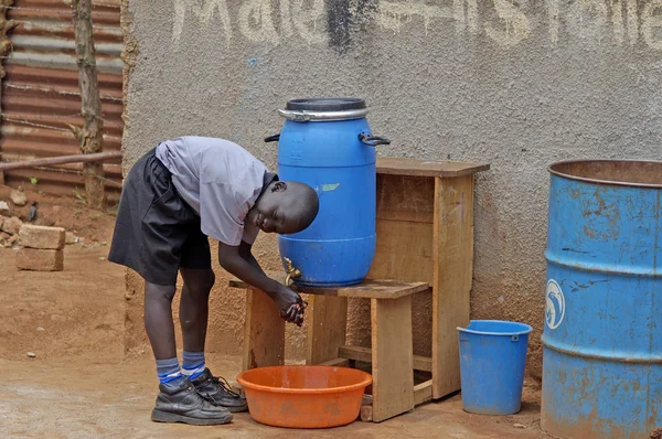 Unidentified children in township school near Kampala. — Stock Photo, Image