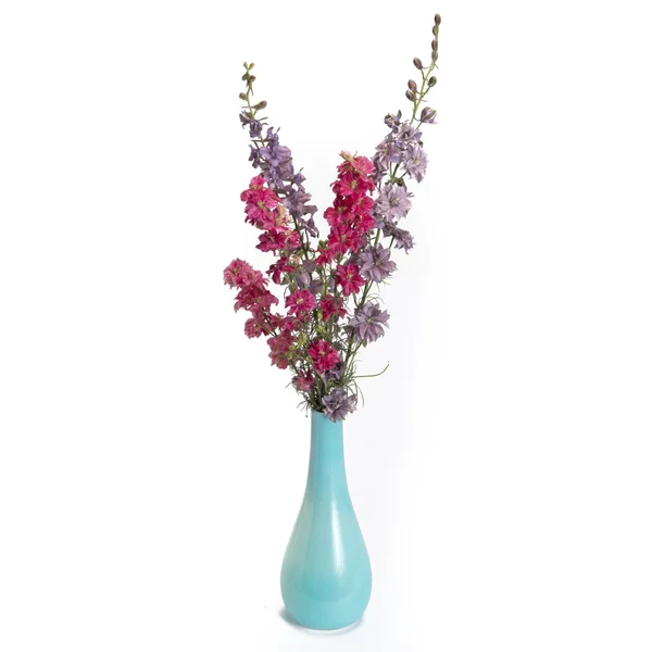 Delphinium in vintage vase — Stock Photo, Image